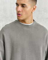 wax london Zen - Grey Oversized Organic Cotton Sweat