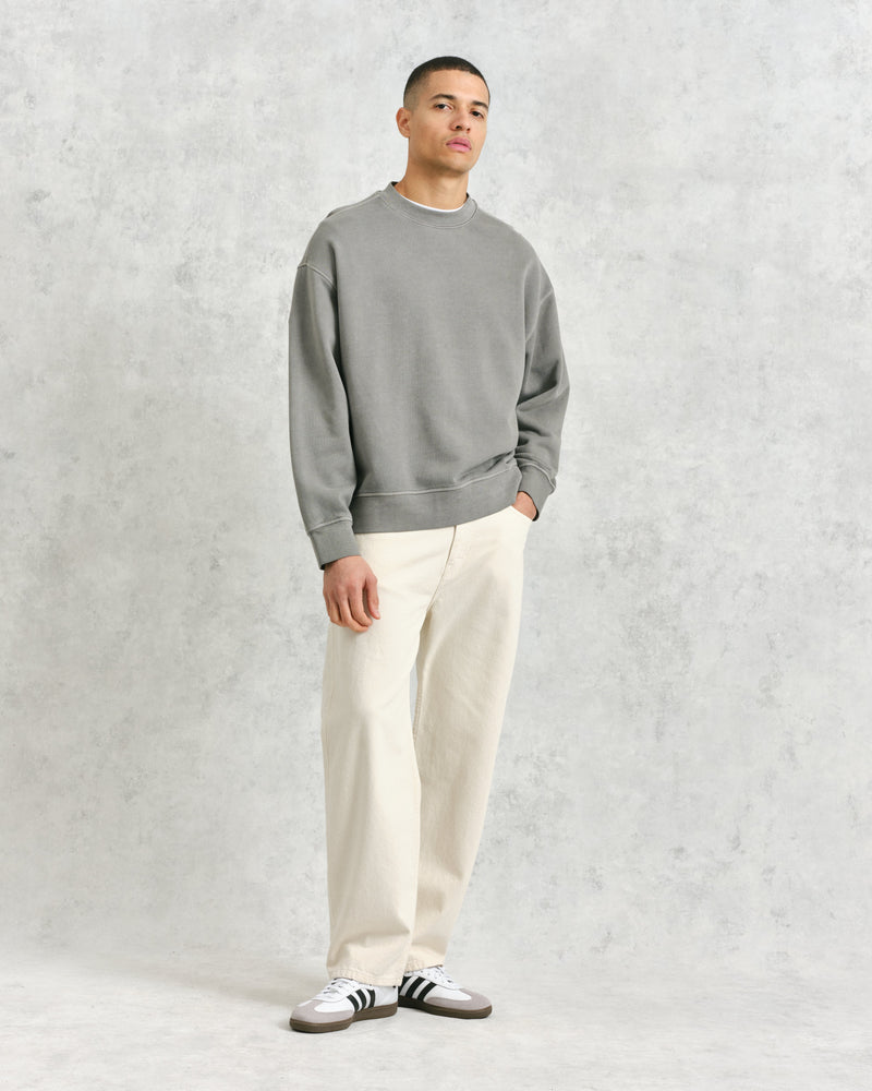 wax london Zen - Grey Oversized Organic Cotton Sweat