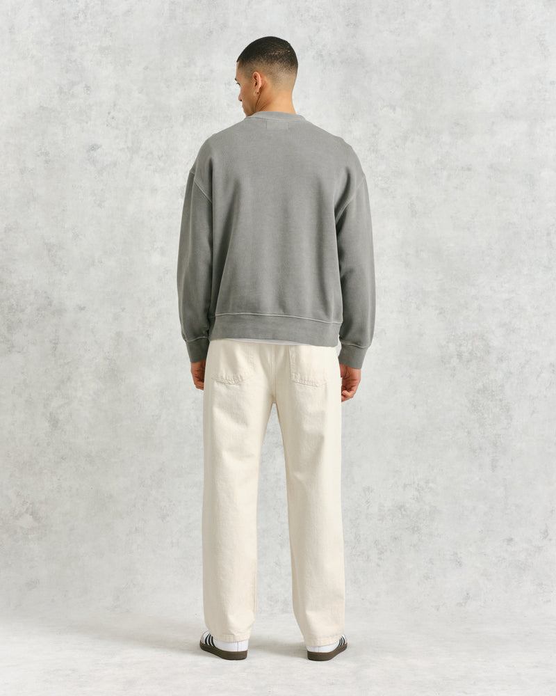 wax london Zen - Grey Oversized Organic Cotton Sweat