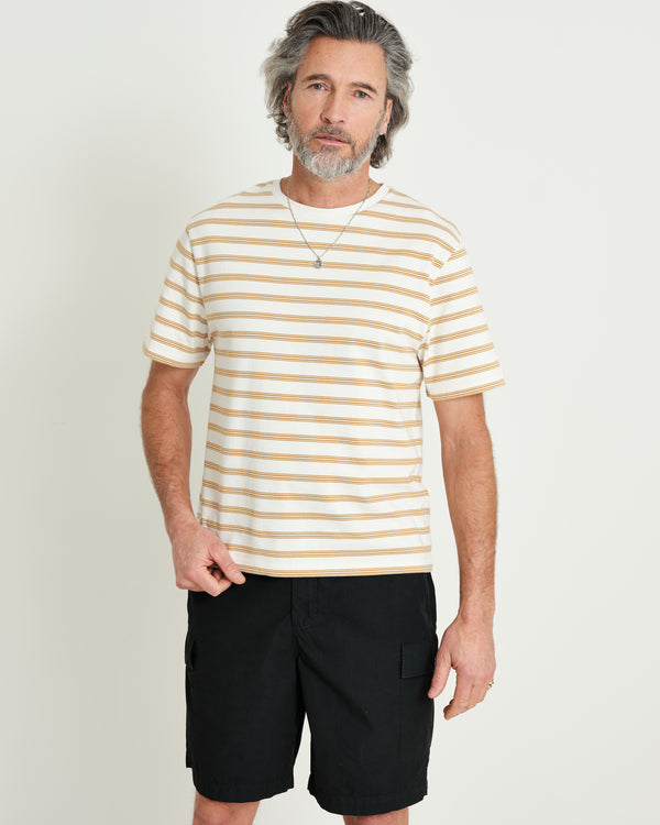 Dean T-Shirt Ecru Stripe