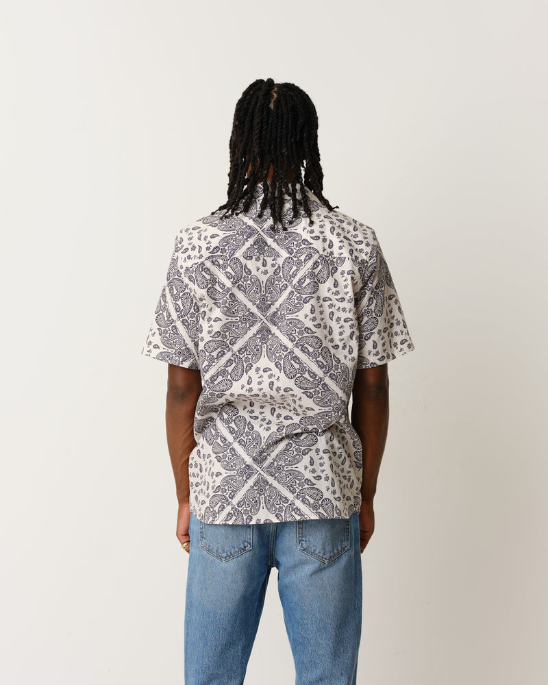 Didcot Shirt Off White/Navy Paisley