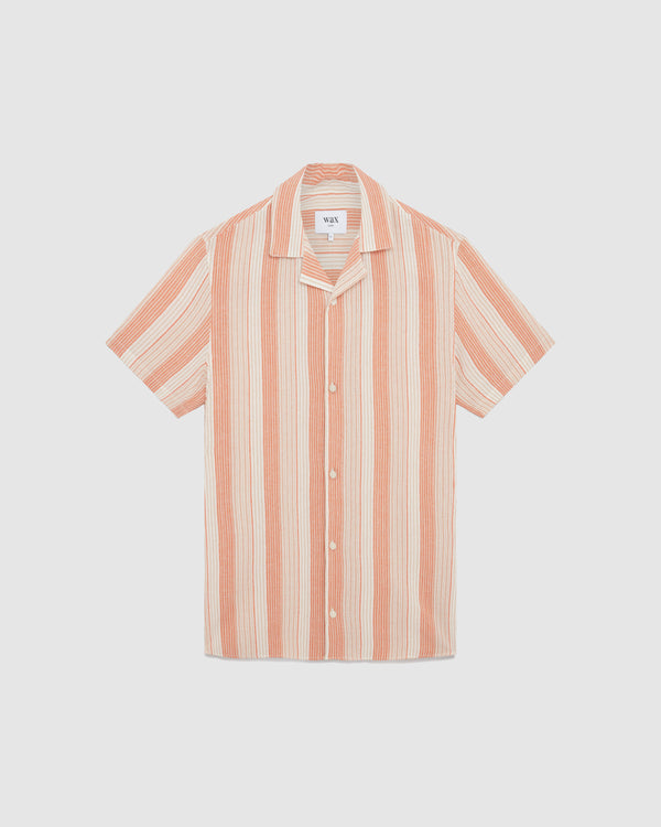 Didcot Shirt Orange Crinkle Stripe