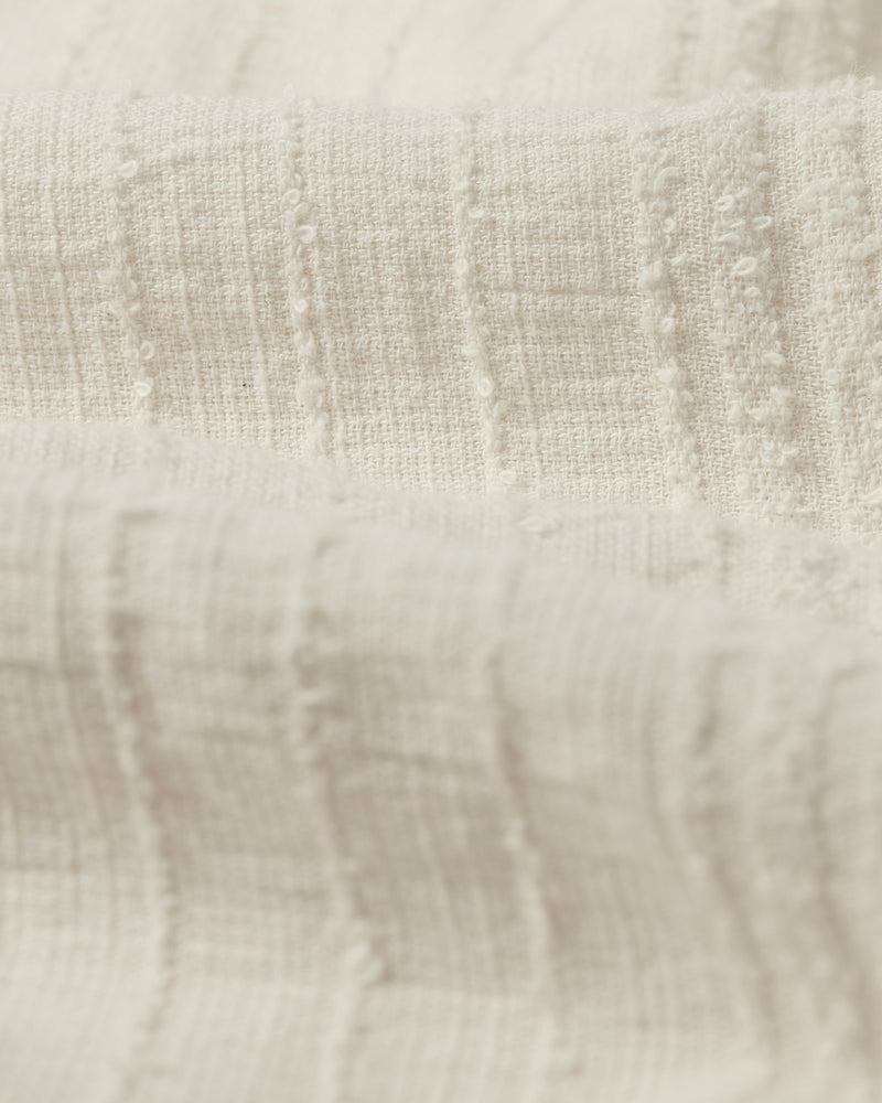 Drum Shirt Ecru Textured Stripe