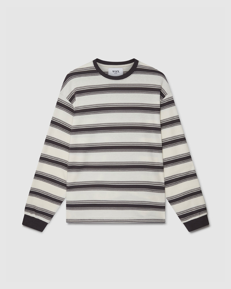 Hayden LS T Shirt Ecru/Charcoal