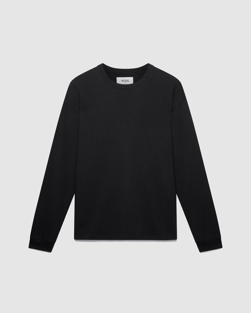 Hayden LS T-Shirt Black With Tonal W
