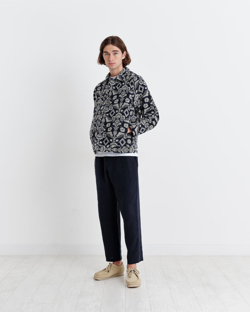 Iggy Jacket Navy Floral Jacquard