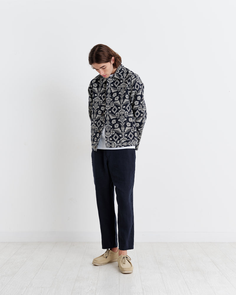 Iggy Jacket Navy Floral Jacquard
