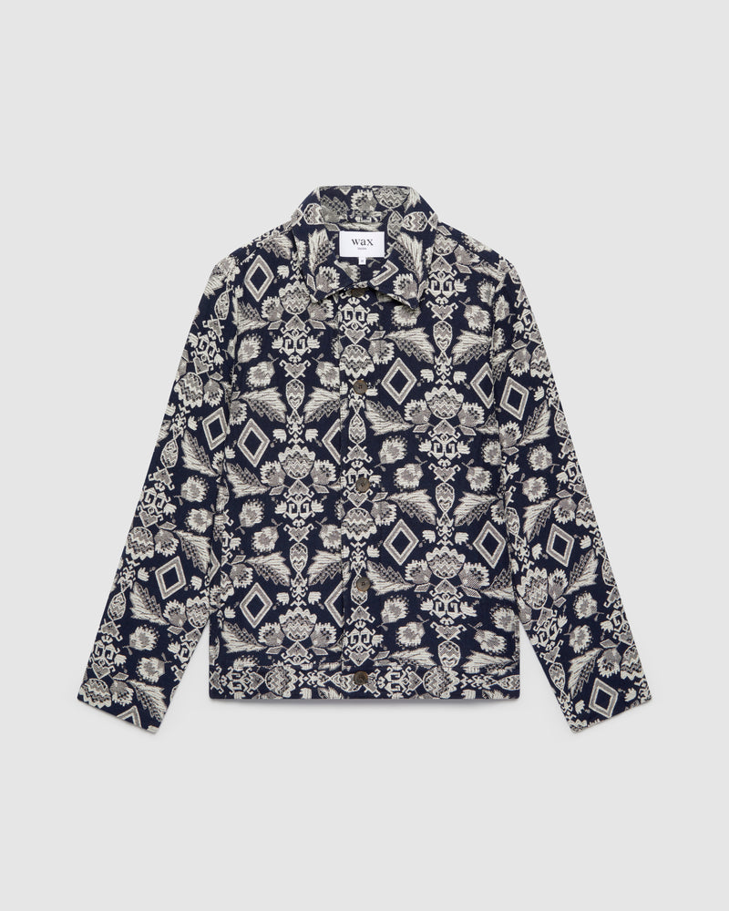 Iggy Jacket Navy Floral Jacquard