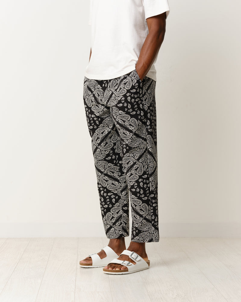 Kurt Trousers Black Paisley Jacquard