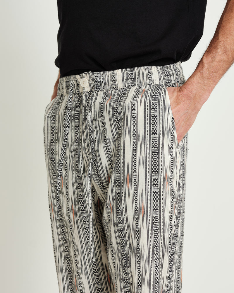 Kurt Trousers Grey/Ecru Aztec Ikat