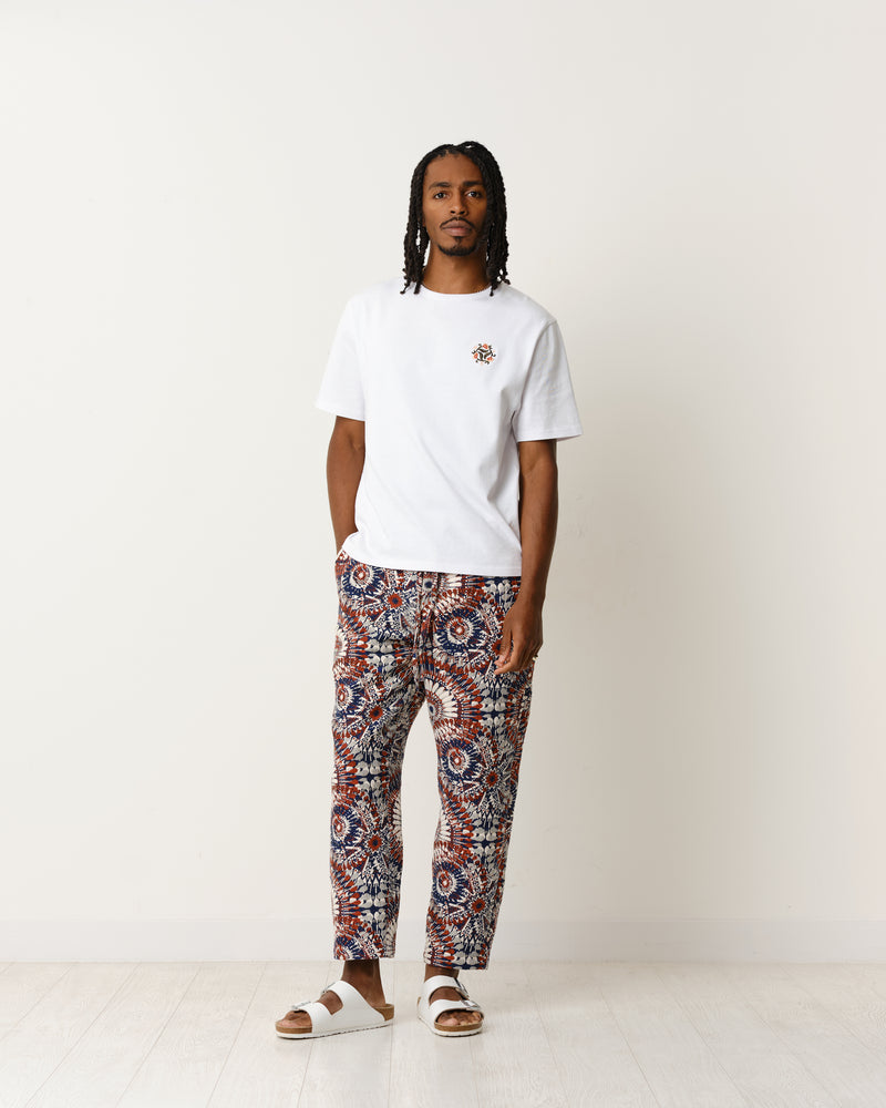 Kurt Trousers Navy/Rust Fire Jacquard