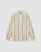 Oz Shirt Navy/Mustard Crinkle Stripe