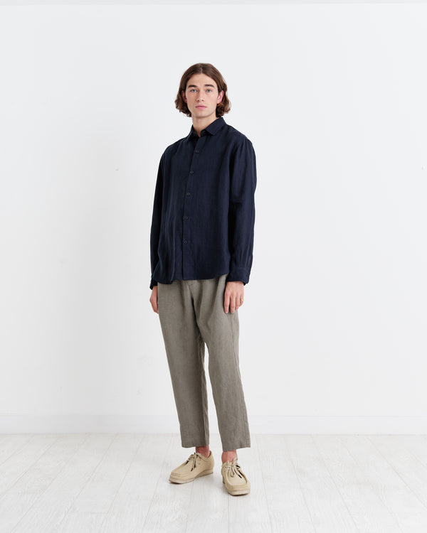 Trin Shirt Navy Linen