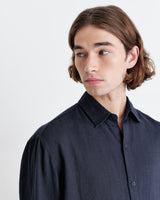 Trin Shirt Navy Linen