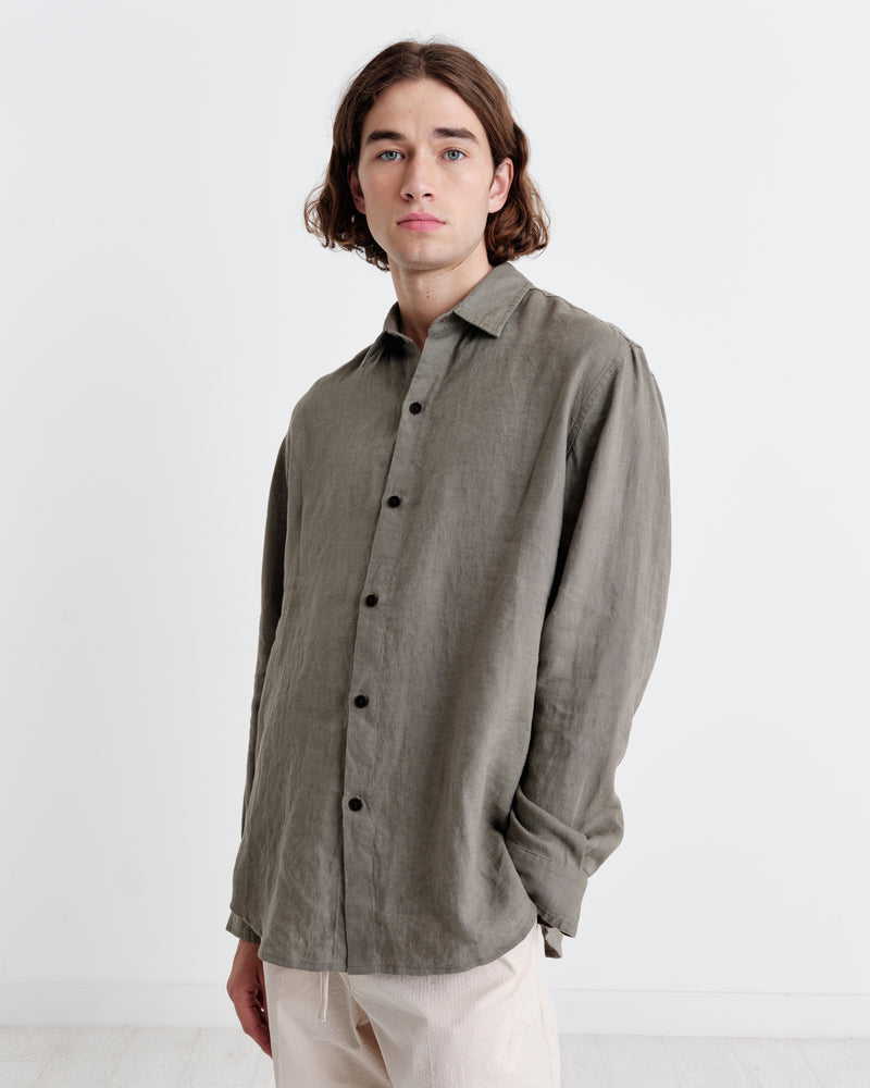 Trin Shirt Light Khaki Linen