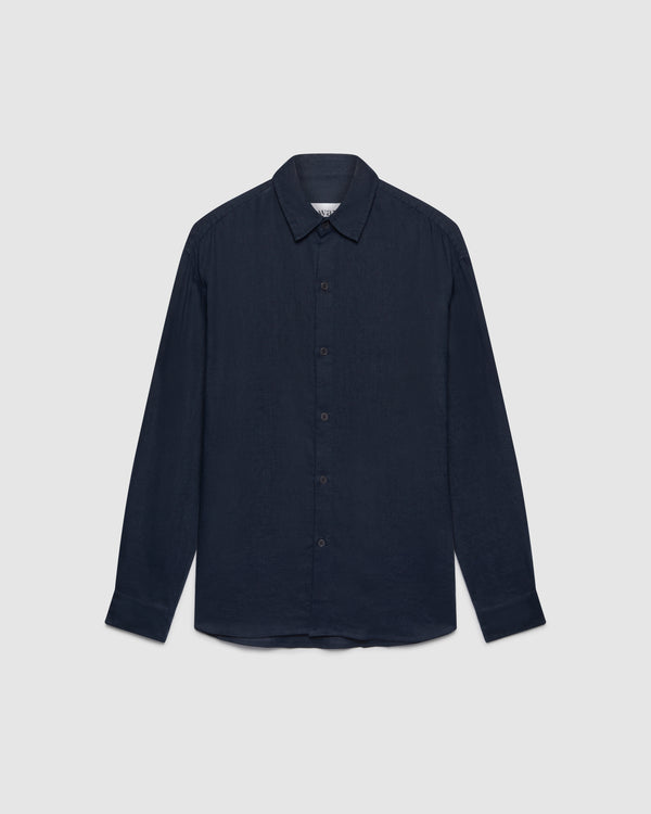 Trin Shirt Navy Linen