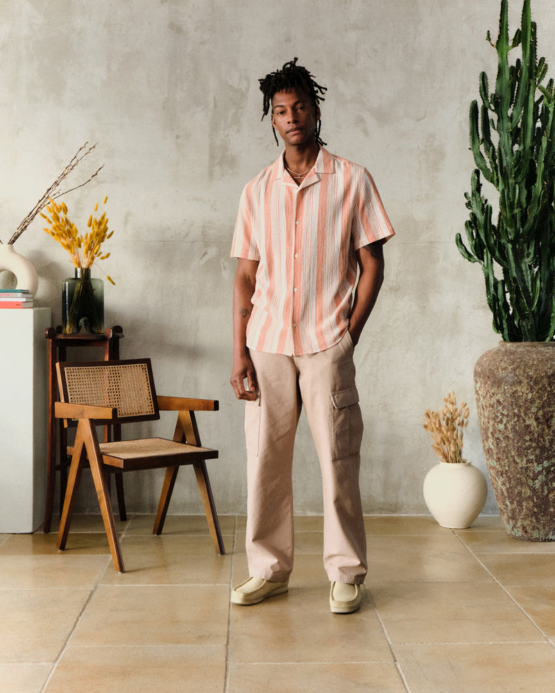 Didcot Shirt Orange Crinkle Stripe
