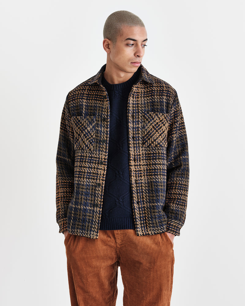 Whiting Overshirt Navy/Khaki Michael Check