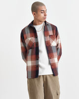 Whiting Overshirt Navy/Red Ombre Check