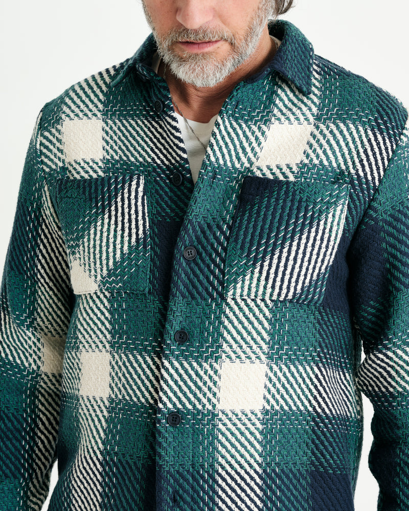 Whiting Overshirt Green Ombre Check